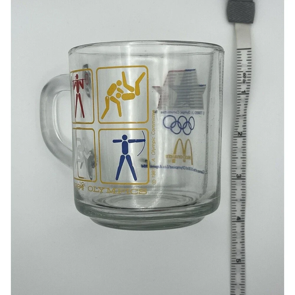 Vintage 1984 McDonalds Los Angeles Olympic Glass Coffee Mug‎